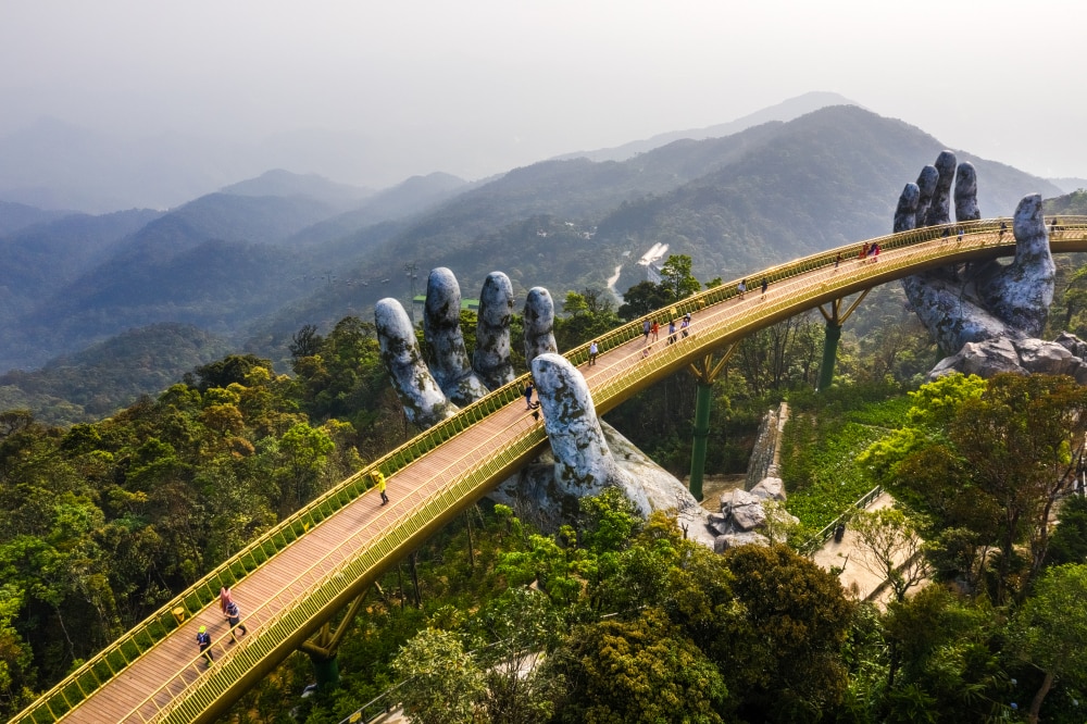 สะพาน เที่ยวเวียดนาม ไม้ข้ามป่าเขียวขจี