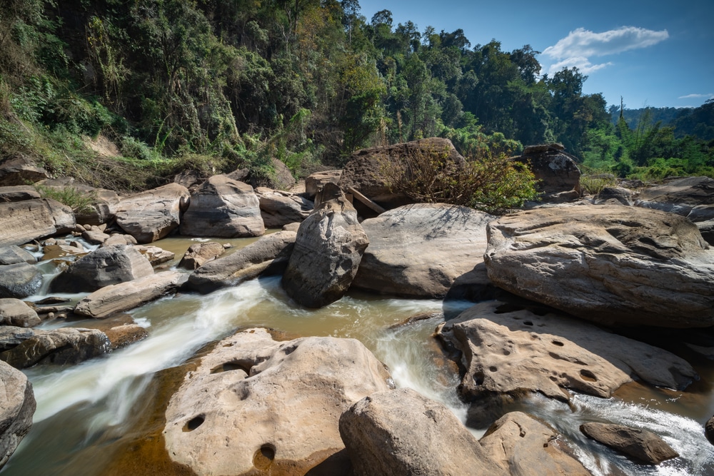 ธารน้ำในป่าเขียวที่เที่ยวชลบุรี น้ำตกพิษณุโลก