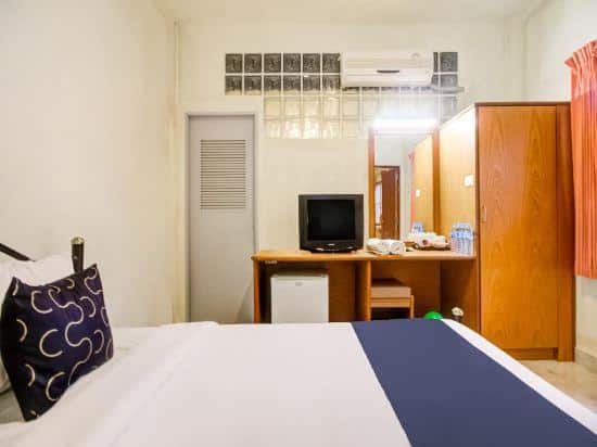 เตียงในโรงแรมทับสะแกที่ตั้งอยู่ในกรุงเทพมหานคร ที่พักทับสะแก