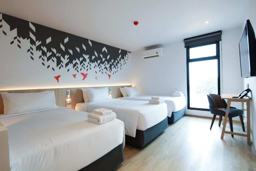 อิมอิมแพ็คที่มีห้องพักสองเตียงและภาพ ที่พักใกล้อิมแพคเมืองทองธานี