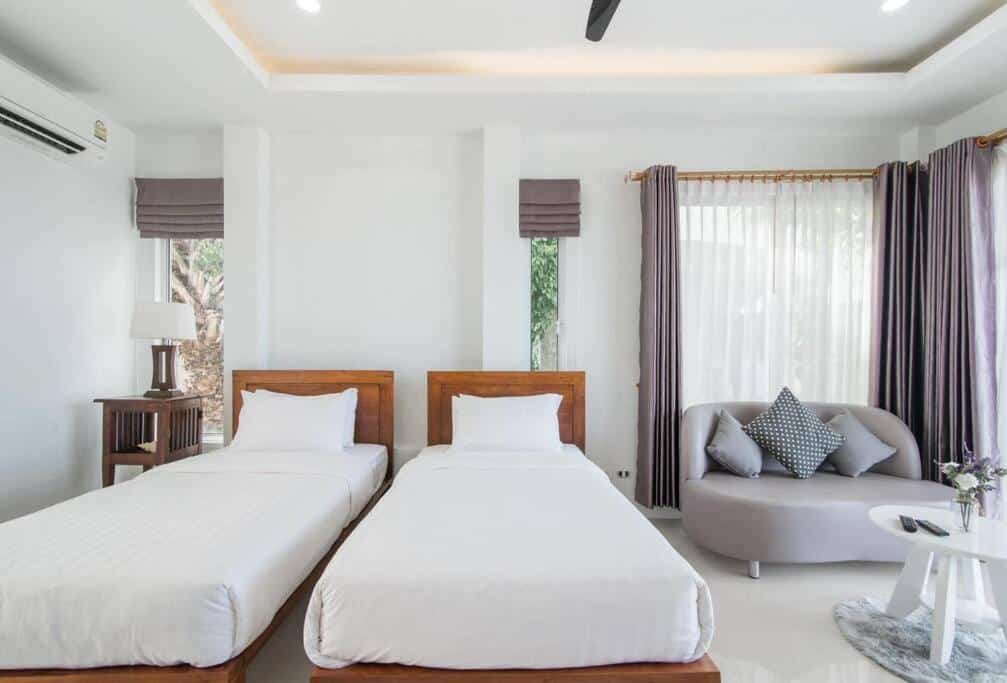 Pool Villa ปราณบุรี วิวล่าห้องนอนแบบเตียงแฝด