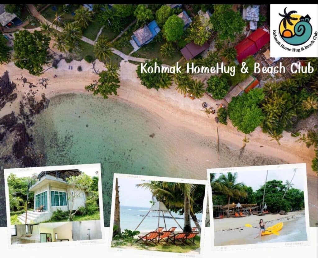 มุมมองทางอากาศของเกาะหมาก homehug & beach club นำเสนอริมชายหาดเขตร้อน ที่พัก และกิจกรรมสันทนาการ ที่พักเกาะหมาก